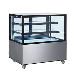 square glass refrigerated cabinet